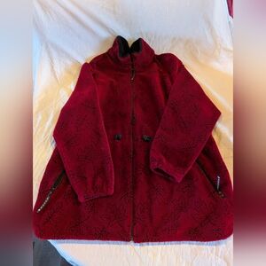 2/50$ Cozy Women's Mapple Leafs Teddy Jacket in Deep Burgundy